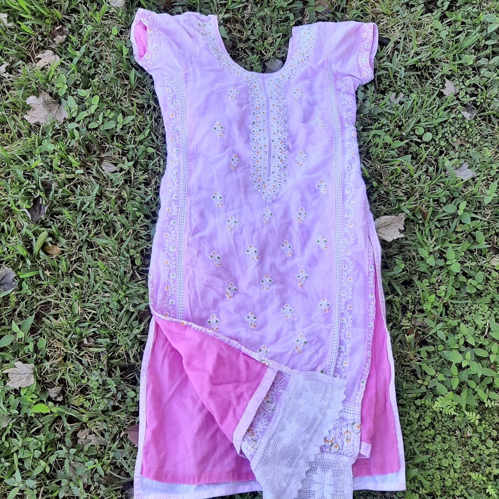 Pink Embroidered Handmade Tunic Dress Indian Boho - Picture 8 of 8